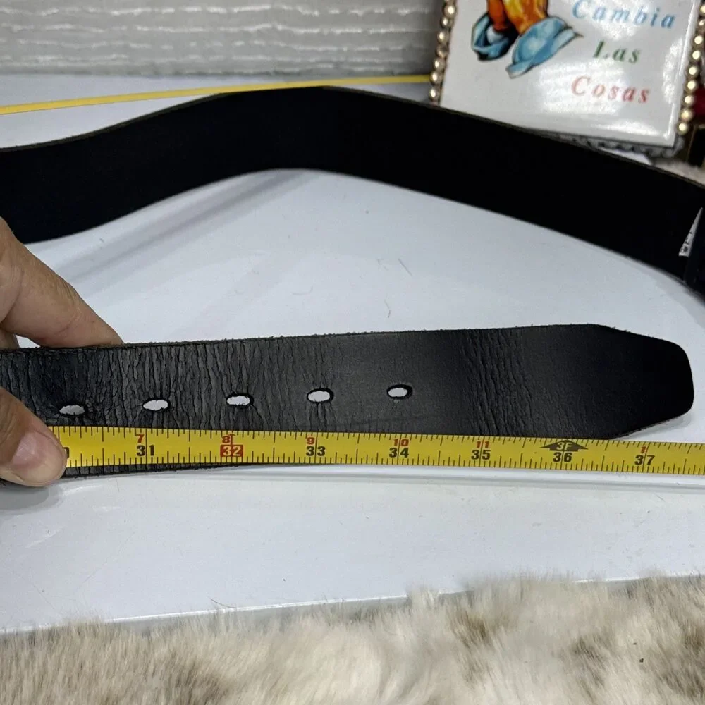 (H) TIMBERLAND Genuine Leather vintage black  belt , size 32